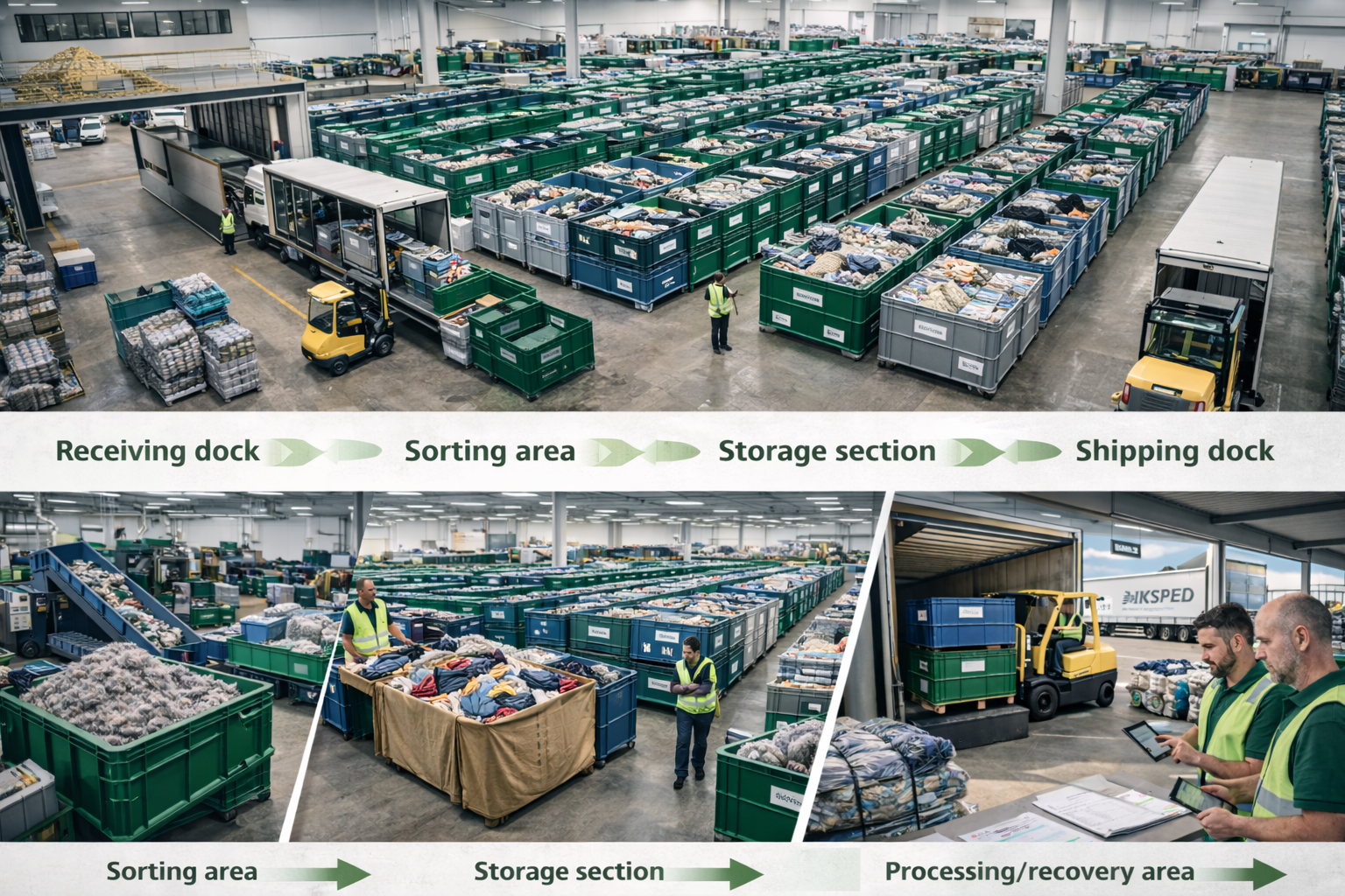 Panoramica del processo di recupero tessili Texeko